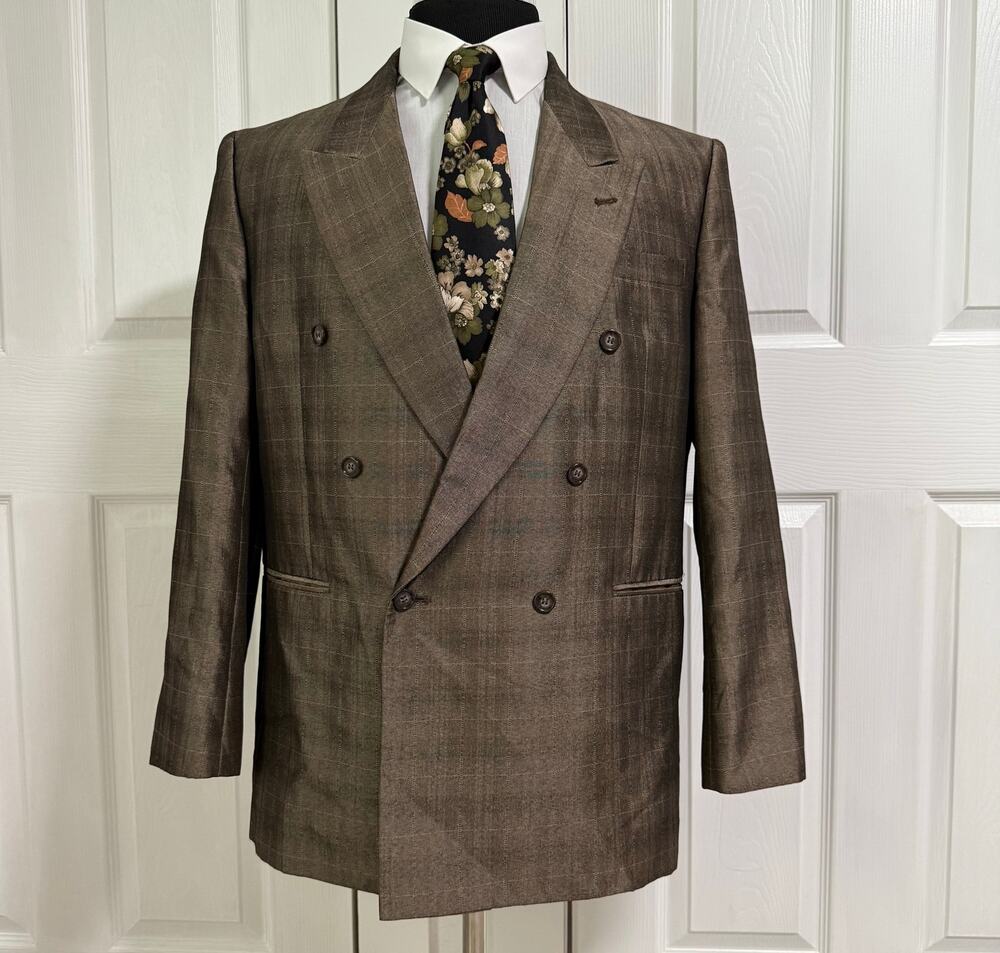 Gino Cappeli Designer Collection Double Breasted Blazer Jacket Size 42L